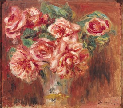 Roses dans un vase - Pierre Auguste Renoir